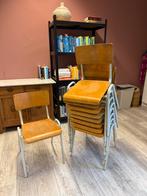 School stoelen hout wit/bruin 10x, Ophalen, Gebruikt, Bruin, Vijf, Zes of meer stoelen