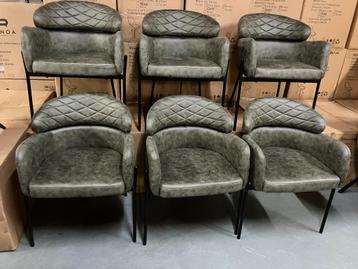 RETRO stoelen 6 stuks GROEN / NIEUW beschikbaar voor biedingen