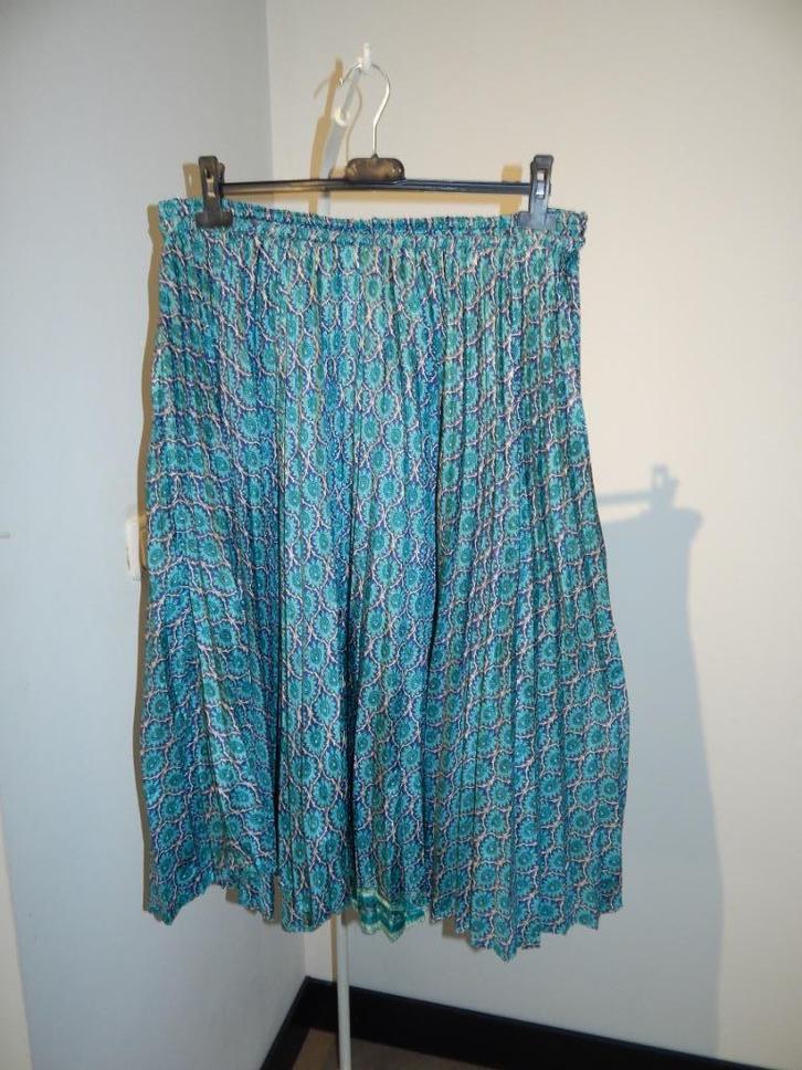 Sissel Edelbo plisse rok zijde print elastische taille M/L, Kleding | Dames, Rokken, Gedragen, Maat 42/44 (L), Overige kleuren