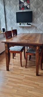 mooie eettafel met stoelen 90/150, Huis en Inrichting, Complete eetkamers, Ophalen of Verzenden, Zo goed als nieuw, 4 tot 6 stoelen