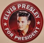 Elvis Presley President rond reclamebord van metaal wandbord, Info@deconoord.nl, Verzenden, Deco Noord, Nieuw