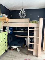 1 persoons hoogslaper steigerhout met lattenbodem, Ophalen, Gebruikt, Hoogslaper