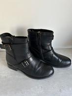 Leren boots met bont, Kleding | Dames, Schoenen, Ophalen of Verzenden, Zo goed als nieuw, Zwart