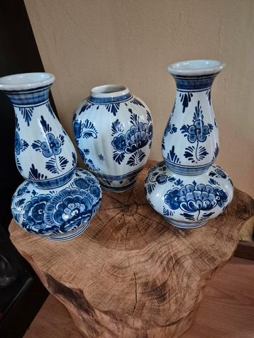 Delfts Blauw Vazen Set - Handgeschilderd beschikbaar voor biedingen
