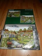 Falcon de luxe Legpuzzels 2 x 1000 stukken++++Village life., Ophalen of Verzenden, 500 t/m 1500 stukjes, Zo goed als nieuw