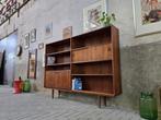 XL Mid Century Deens Design Wandmeubel | Teak Wand Kast, Gebruikt, Met deur(en), 100 tot 150 cm, 150 tot 200 cm