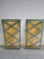 Glas in lood set van 2, Doe-het-zelf en Verbouw, Glas en Ramen, Ophalen, Gebruikt, Minder dan 80 cm, Glasplaat