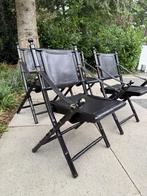 Faux Bamboe officierstoelen 4 stuks zwart, Huis en Inrichting, Stoelen, Ophalen, Riet of Rotan, Gebruikt, Zwart