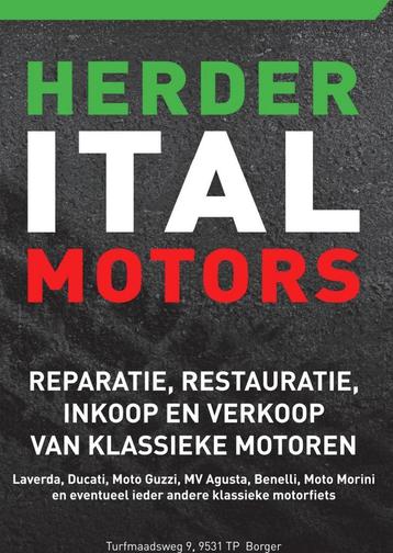 Laverda, Benelli, Moto Guzzi, Ducati. Reparatie onderhoud.  beschikbaar voor biedingen