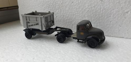 Brekina Magirus Mercur truck met open container, Hobby en Vrije tijd, Modelauto's | 1:87, Gebruikt, Bus of Vrachtwagen, Brekina