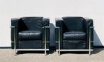 Paar van fauteuils LC2 type # Le Corbusier # Vintage, Huis en Inrichting, Gebruikt, Twee, Zwart, Ophalen of Verzenden