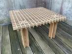 design koffietafel in massief eik seventies, Ophalen, 50 tot 100 cm, Nieuw, 50 tot 100 cm