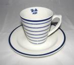 Laura Ashley espresso kop en schotel blauw-wit, Huis en Inrichting, Ophalen of Verzenden, Zo goed als nieuw, Overige stijlen, Kop(pen) en/of Schotel(s)