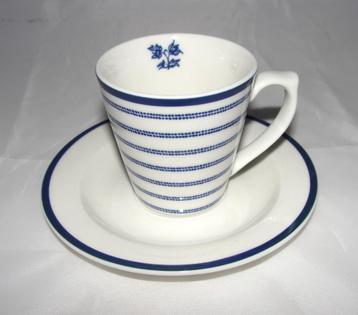 Laura Ashley espresso kop en schotel blauw-wit beschikbaar voor biedingen