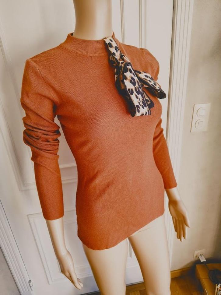 roestkleurige truitje met strik van millenium, Kleding | Dames, Truien en Vesten, Zo goed als nieuw, Maat 36 (S), Blauw, Verzenden