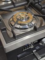 Luxe Fornuis Boretti 90cm hoogglans zwart rvs 6 pits, Witgoed en Apparatuur, Fornuizen, Niet ingevuld, 60 cm of meer, Niet ingevuld