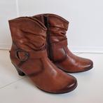 Tamaris leren enkellaarsjes - maat 39 - zo goed als nieuw, Tamaris, Bruin, Lage of Enkellaarzen, Ophalen of Verzenden