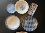 Blauw Witte Borden en Schalen Set - Riverdale & Merkloos, Huis en Inrichting, Keuken | Servies, Ophalen, Zo goed als nieuw, Bord(en)