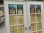 Set schuif / en-suite deuren met glas in lood 215x142cm., Antiek en Kunst, Ophalen