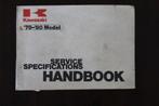 KAWASAKI 1978 - 1980 service specifications handbook, Ophalen of Verzenden, Kawasaki