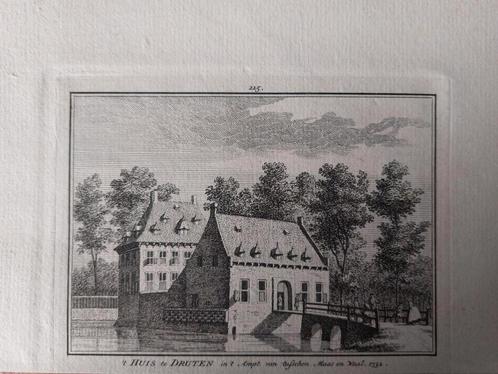 225 / 't Huis te Druten Ampt tusschen Maas en Waal Gravure, Antiek en Kunst, Kunst | Etsen en Gravures, Ophalen of Verzenden