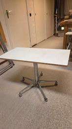 Wit tafelblad met metalen onderstel., Ophalen, 100 tot 150 cm, 50 tot 100 cm, Zo goed als nieuw
