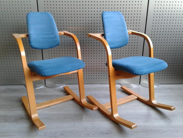 1x Stokke (Variér) Actulum (Petrol), Zeer Mooi!, Huis en Inrichting, Stoelen, Zo goed als nieuw, Eén, Hout, Metaal, Stof, Overige materialen