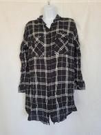Leuke zwart-wit geruite blouse 100% viscose mt 44 Divided, ., Zwart, Maat 42/44 (L), Ophalen of Verzenden