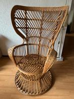Rotan pauwentroon uit de jaren 60/70, Huis en Inrichting, Stoelen, Ophalen, Gebruikt, Bruin, Rotan, jaren 60/70
