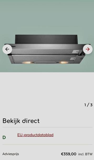 Nieuwe pelgrim Vlakschermkap, 60 cm breed SLK635RVS beschikbaar voor biedingen