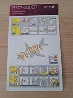 Qatar 777-300 flight safety card, Verzamelen, Ophalen of Verzenden, Gebruikt, Schaalmodel
