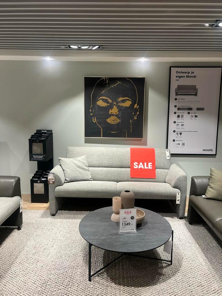 Montel mondi 3 zits, Huis en Inrichting, Banken | Bankstellen, Zo goed als nieuw, Rechte bank, Vierpersoons of meer, 200 tot 250 cm