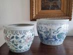 2 grote Chinese bloempotten.  Geglazuurd aardewerk, Antiek en Kunst, Ophalen of Verzenden