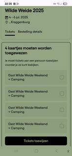 Wilde Weide festival incl. camping 4,5 &6 juli, Tickets en Kaartjes