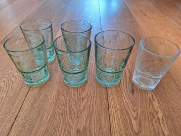 6 Bacardi Glazen - Mojito & Neutraal. 5x groen en 1x wit. beschikbaar voor biedingen