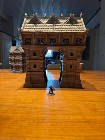 Middeleeuwse stadspoort – D&D / Warhammer – 28mm beschikbaar voor biedingen