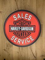 Reclamebord Harley Davidson logo rond 40x40cm aluminium, Ophalen of Verzenden, Nieuw, Reclamebord