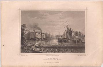 Zwolle. Van het Zwarte water gezien. Ca.1860 Terwen beschikbaar voor biedingen