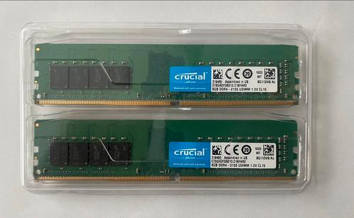 Crucial 2x 8Gb 2133 Mhz intern DIMM geheugen, Computers en Software, RAM geheugen, Zo goed als nieuw, 16 GB, Ophalen of Verzenden