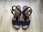 Donkerblauwe GABOR sleehak sandalen van nubuck-leer maat 38, Verzenden, Zo goed als nieuw, Blauw, Sandalen of Muiltjes