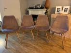 4 velvet roze eetkamerstoelen, Huis en Inrichting, Ophalen, Hout, Gebruikt, Overige kleuren
