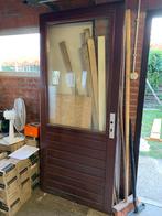 Massieve houten buitendeur, Doe-het-zelf en Verbouw, Deuren en Horren, Ophalen, 80 tot 100 cm, 200 tot 215 cm, Glas