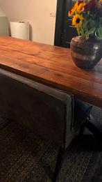 Stevige houten eettafel 3 meter lang met metalen kruispoot, Huis en Inrichting, Tafels | Eettafels, 200 cm of meer, Zo goed als nieuw