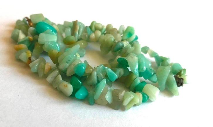 Prachtige Aventurijn edelstenen ketting collier, Sieraden, Tassen en Uiterlijk, Kettingen, Zo goed als nieuw, Steen of Mineraal