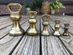 Serie van 5 antieke koperen Bell gewichten, Ophalen of Verzenden