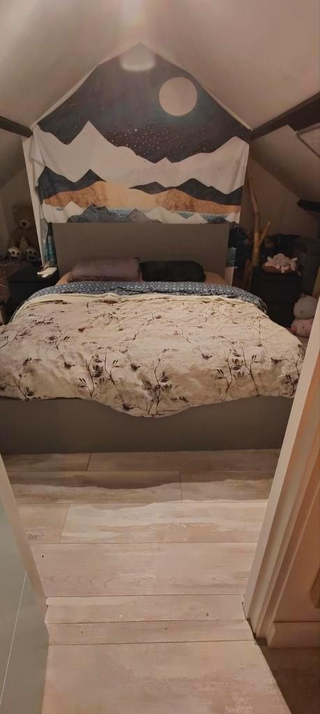 Ikea Malm bed 160x200 met lattenbodem, Huis en Inrichting, Slaapkamer | Bedden, Gebruikt, Tweepersoons, Ophalen