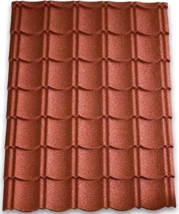 FAILLISSEMENTSPARTIJ METALEN DAKPANPLATEN BRUIN, ROOD & GRYS beschikbaar voor biedingen