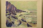 Frans van Veen pastel-tekening Etretat (Normandië) jaren '90, Antiek en Kunst, Ophalen