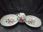 Vintage Kop en Schotels met Bloemmotieven, Ophalen of Verzenden