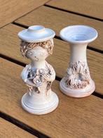 Set van 2 beeldje + vaasje handmade keramiek, Ophalen of Verzenden